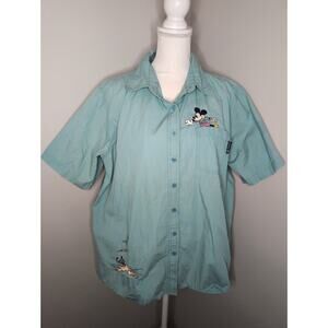 Vintage 90s Disney Mickey Pluto women's 14-16 button down shirt